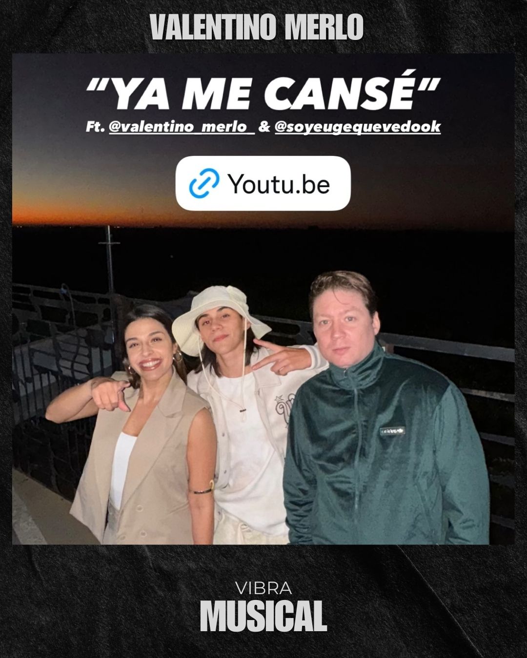 Valentino Merlo junto a Eugenia Quevedo y Emanero